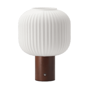 Scandi Living Fair bærbar bordlampe Frostet glas-mørkbejdset ask