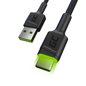 USB-C kabel 1,2 m – Green Cell – USB-A til USB-C, sort