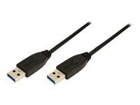 USB 3.0 kabel 1 m – LogiLink – Sort (USB-A han til USB-A han)