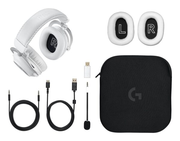 Gaming headset trådløst – Logitech G PRO X White (Bluetooth/2,4 GHz)