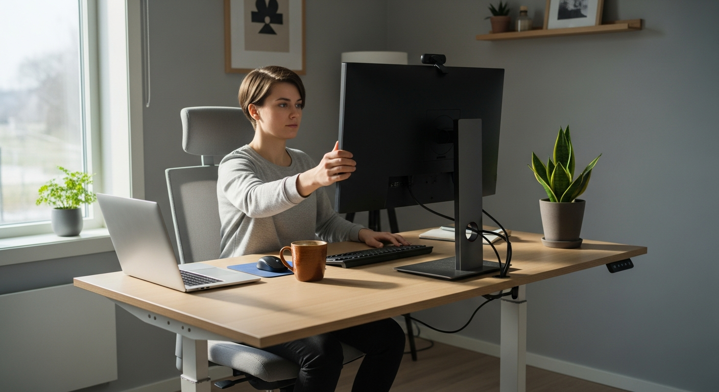 Ergonomi hjemmekontor setup