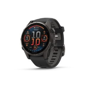 Garmin fēnix 8 43 mm AMOLED Sapphire Sort – Multisport Smartwatch, AMOLED-skærm, Outdoor-funktioner, Unisex – Løbeshop
