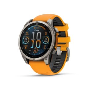 Garmin fēnix 8 - 47 mm AMOLED Sapphire | Orange / Grå – Multisport Smartwatch med Topo Kort og AMOLED Skærm | Løbeshop