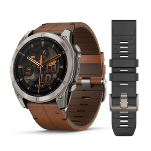 GARMIN - Fenix 8 Amoled sapphire med Chestnut læderrem