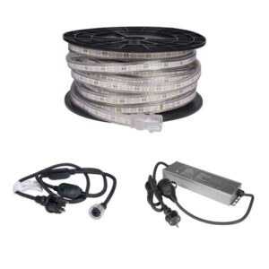 LED-strips / Arbejdsbelysning AGGE 230V - 1500 lm/m, 20 m, LED-strips med strømkabel (4000K) + Powerbank