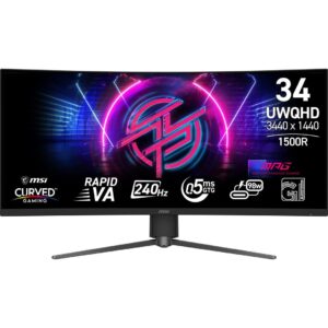 MSI MPG 346CQRF X24 – 34" buet gaming-skærm, UWQHD 3440×1440, 240 Hz