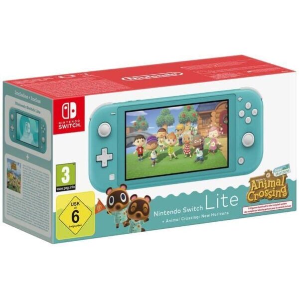Nintendo Switch Lite + Animal Crossing: New Horizons - turkisblå