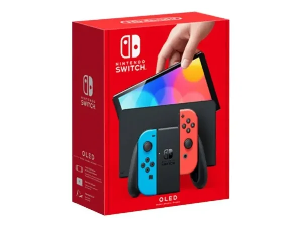Nintendo Switch OLED - Spilkonsol - 1080p (Full HD) - sort, neonrød, neonblå