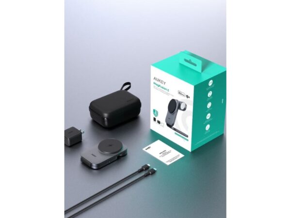 Aukey Aukey 3-i-1 Qi2.0 trådløs oplader, 15W, til iPhone, Apple-ur og Airpods