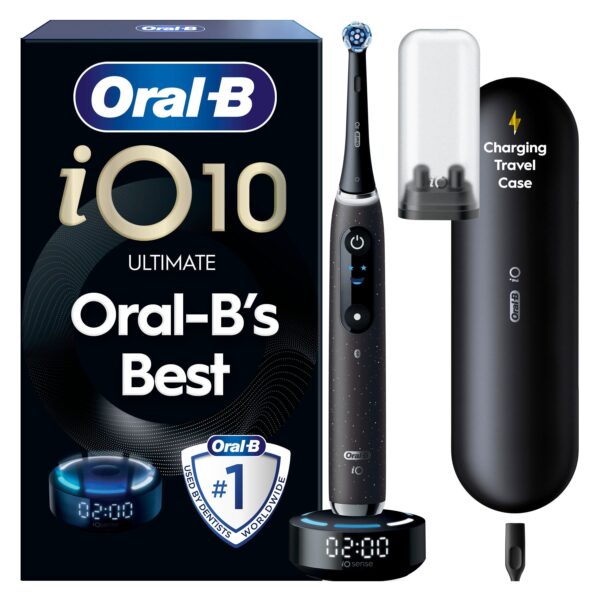 Oral B - iO10 Elektrisk tandbørste - Sort - 1 børste hoved, Rejseetui med oplader