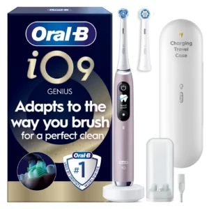 Oral B - iO9 Elektrisk Tandbørste - Pink - 2 Børstehoveder, Rejseetui med Oplader
