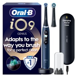 Oral B - iO9 Elektrisk Tandbørste - Safirblå - 2 Børstehoveder, Rejseetui med Oplader