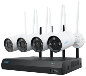 Reolink NVS12-8MB4W Kameraovervågningssystem - 4K UltraHD, WiFi 6, 12 Kanaler, 4x Kameraer